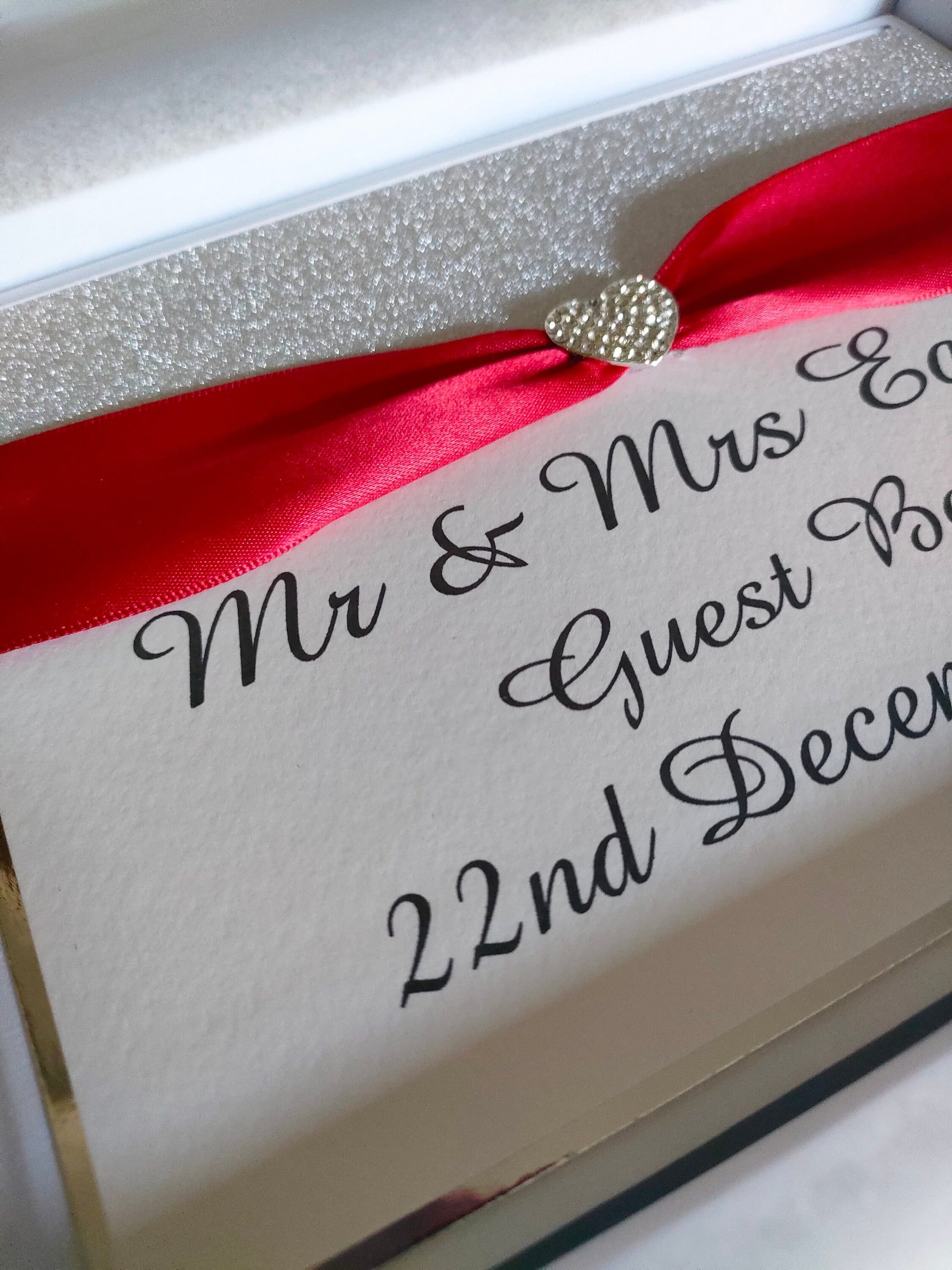 Red & Silver Wedding Guest Book - Bluesky's creation