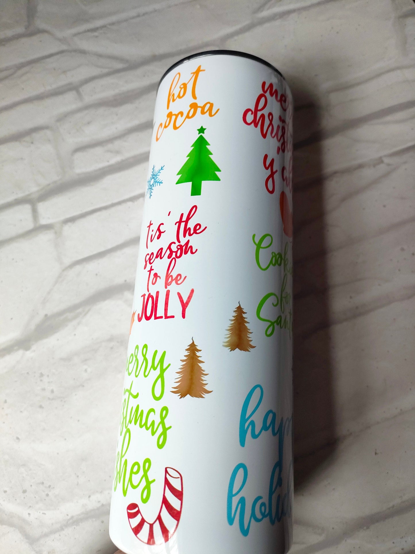 Christmas Holidays 20oz Skinny Tumbler - Bluesky's creation