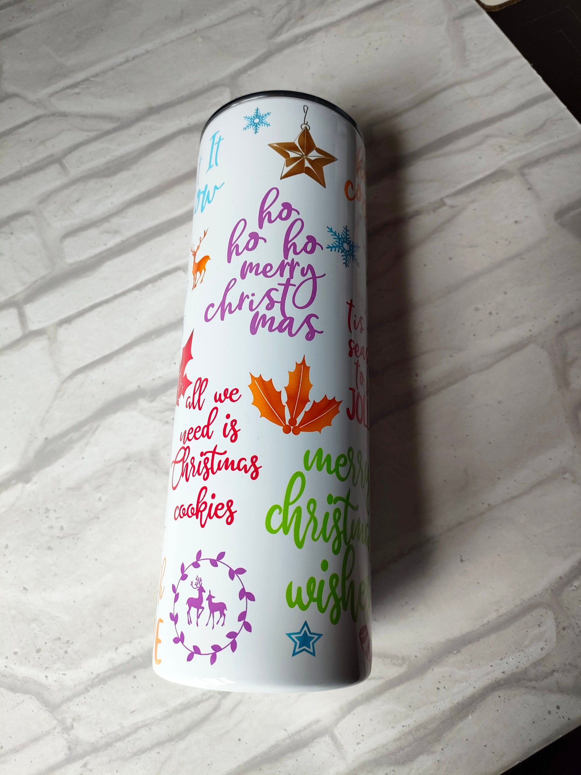 Christmas Holidays 20oz Skinny Tumbler - Bluesky's creation