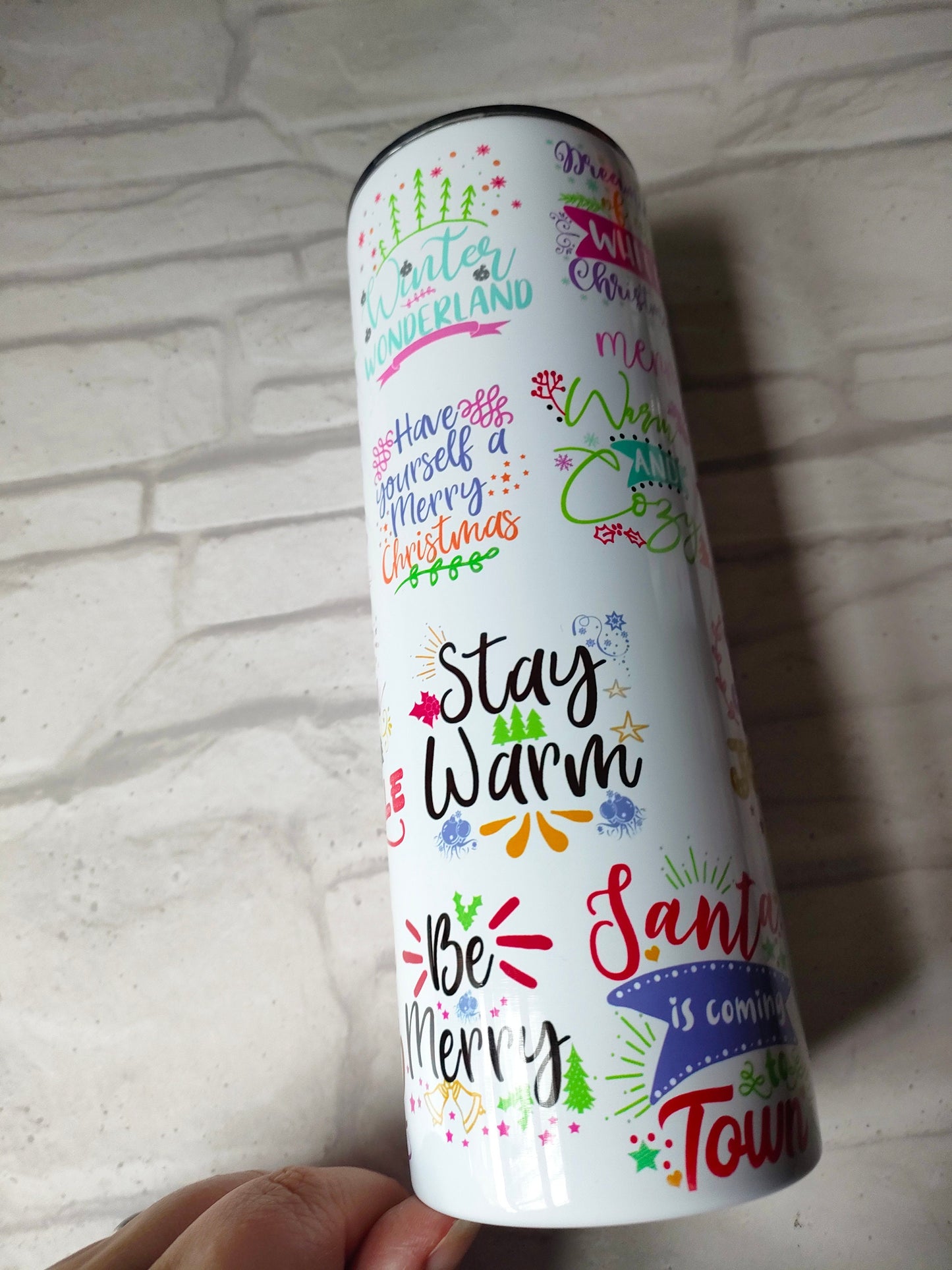 Christmas sayings 20oz Skinny Tumbler - Bluesky's creation