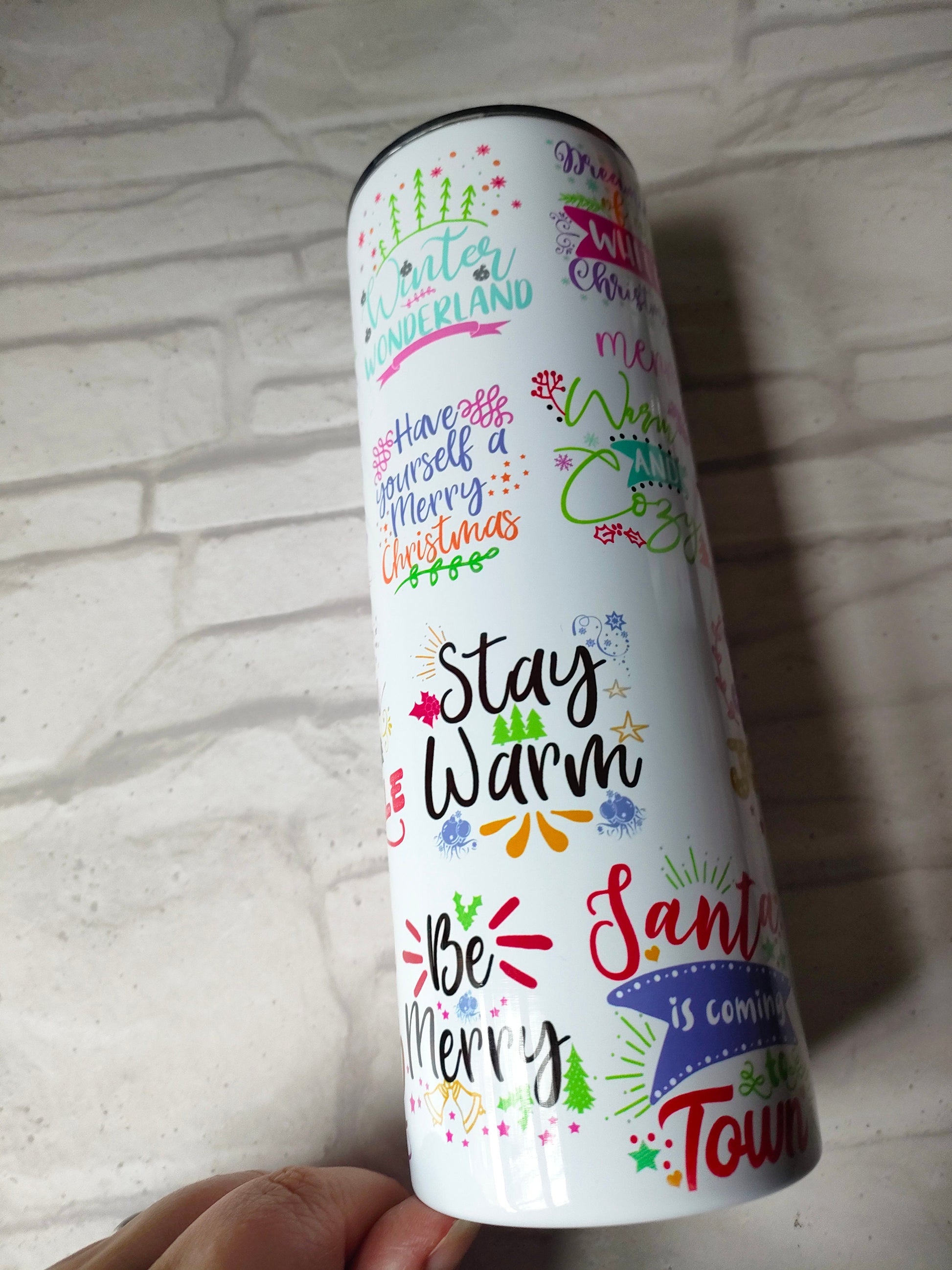 Christmas sayings 20oz Skinny Tumbler - Bluesky's creation