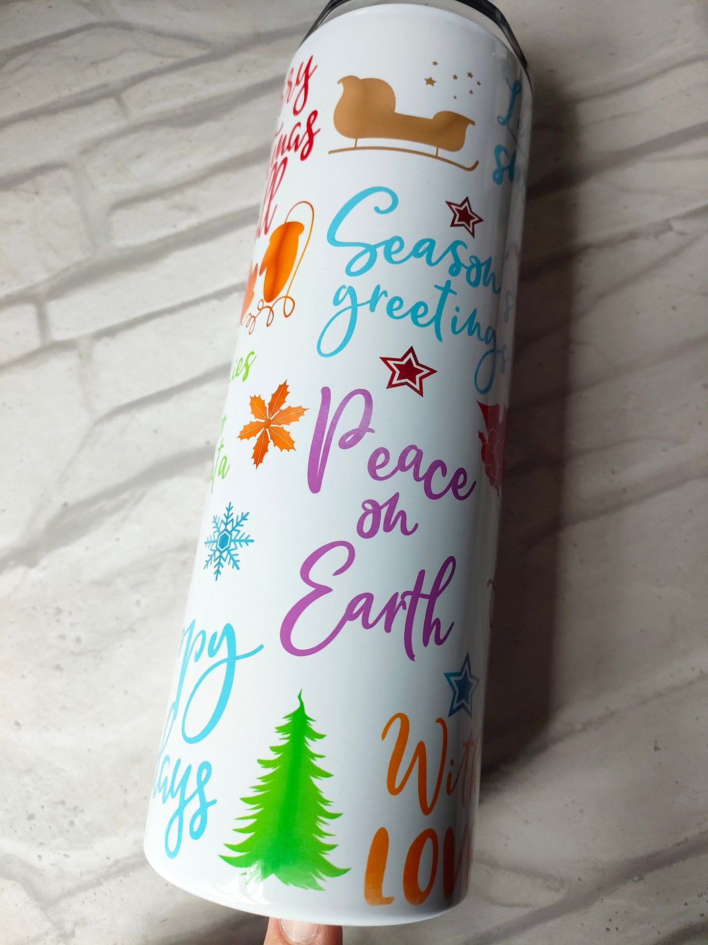 Christmas Holidays 20oz Skinny Tumbler - Bluesky's creation