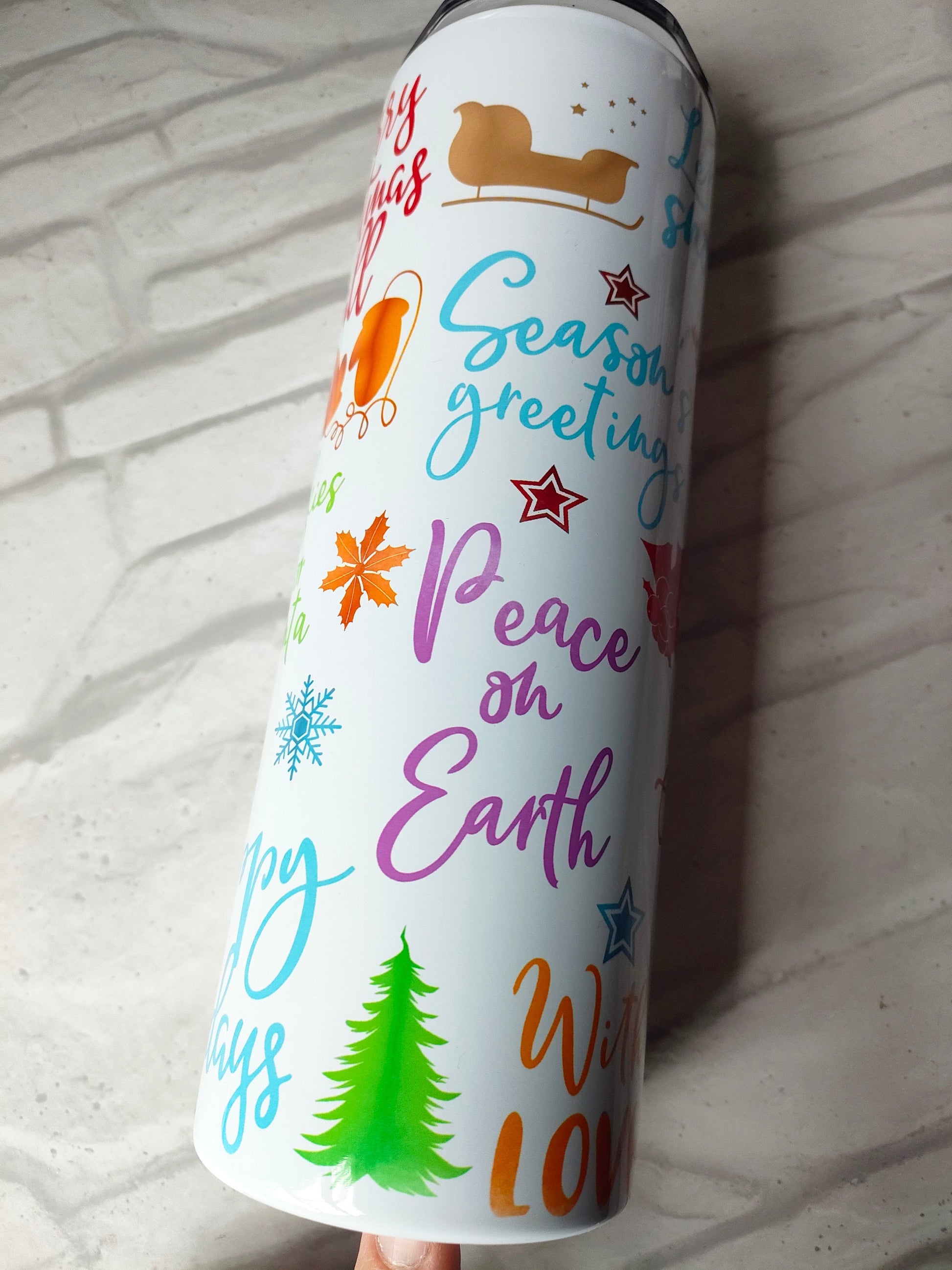 Christmas Holidays 20oz Skinny Tumbler - Bluesky's creation
