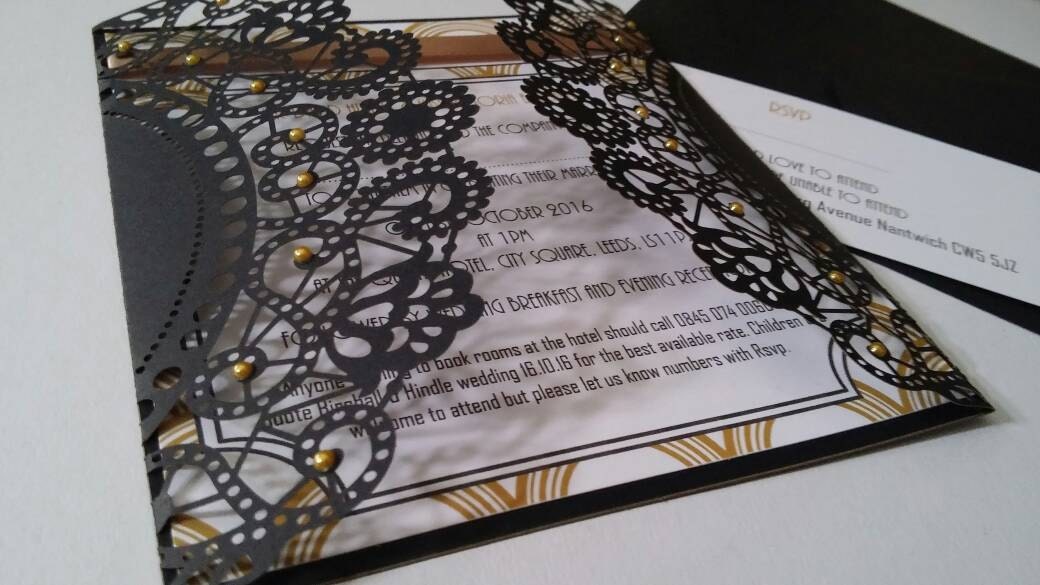 Art Deco Wedding Laser Cut 1920's Invitations - Bluesky's creation