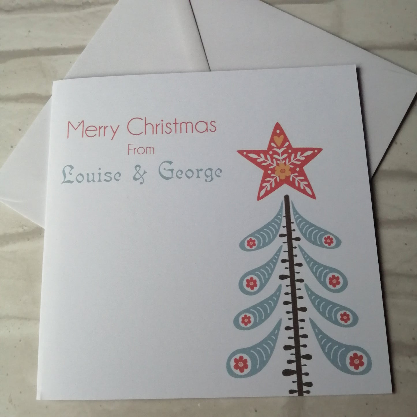 Nordic Star Tree christmas card - Bluesky's creation