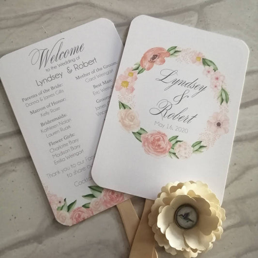 Peach Floral order of service - Bluesky's creation