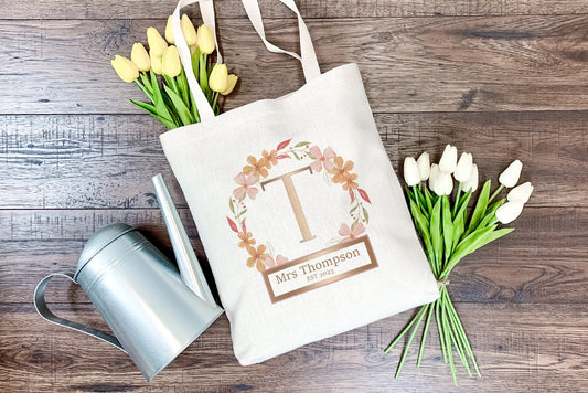 Rose Gold initial tote bag - Bluesky's creation