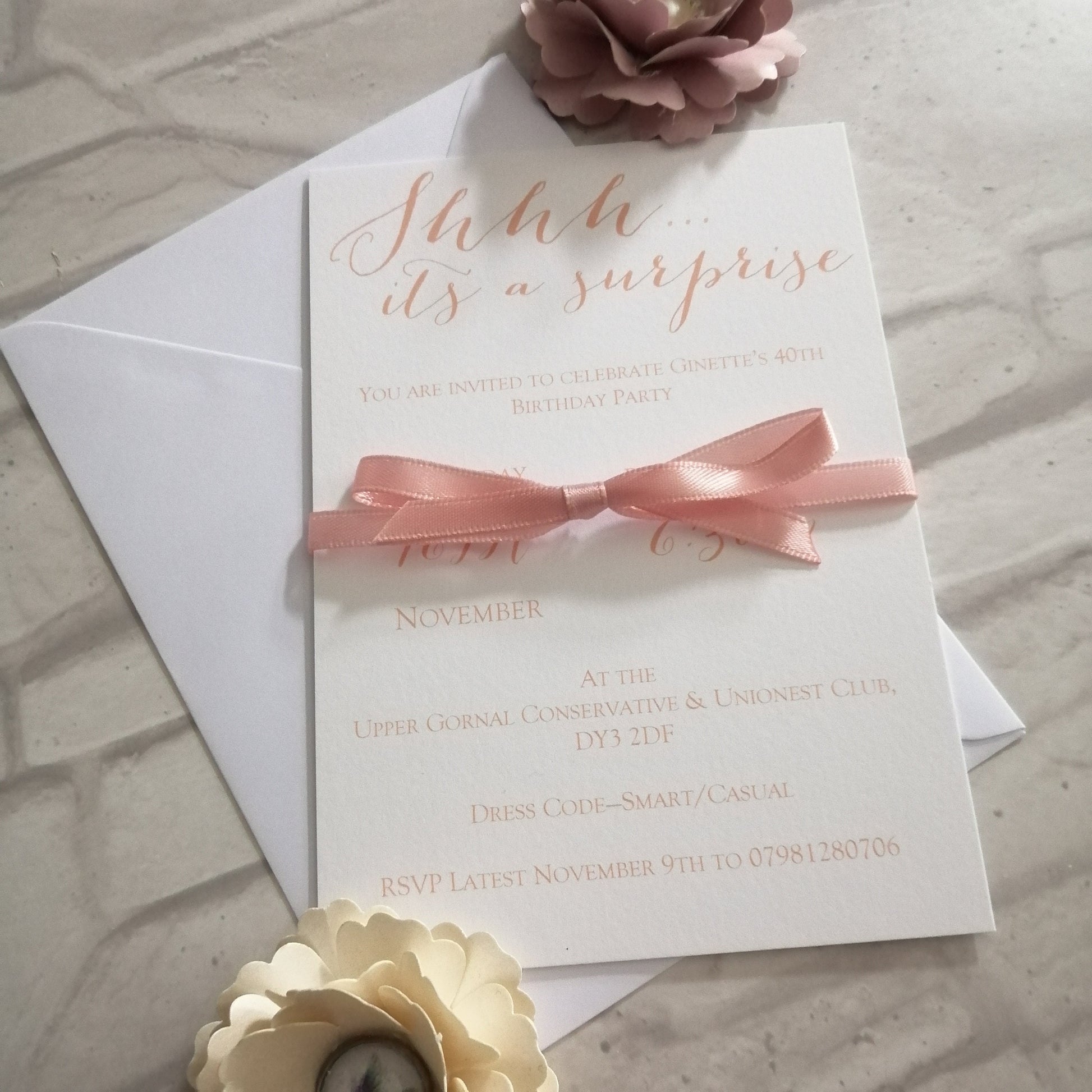 Surprise Birthday Invitations - Bluesky's creation