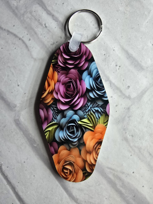 Floral motel keyring - blueskys creation