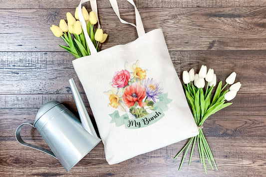 Birth Month Flower Tote Bag - Bluesky's creation