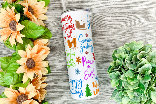 Christmas Holidays 20oz Skinny Tumbler - Bluesky's creation