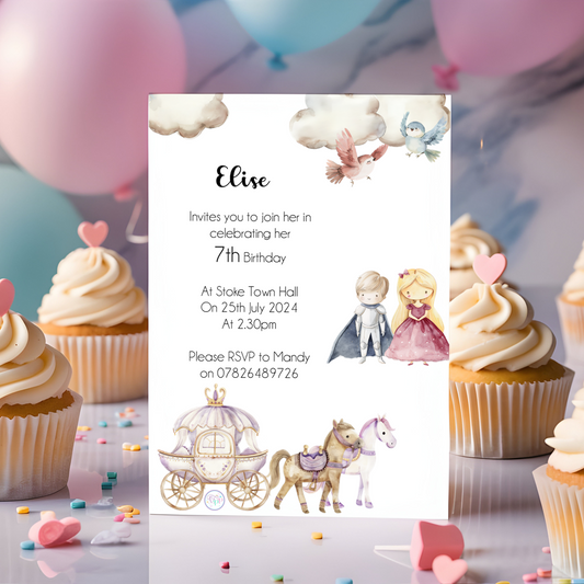 Princess with the glass slipper Birthday Invites - Bluesky's creation