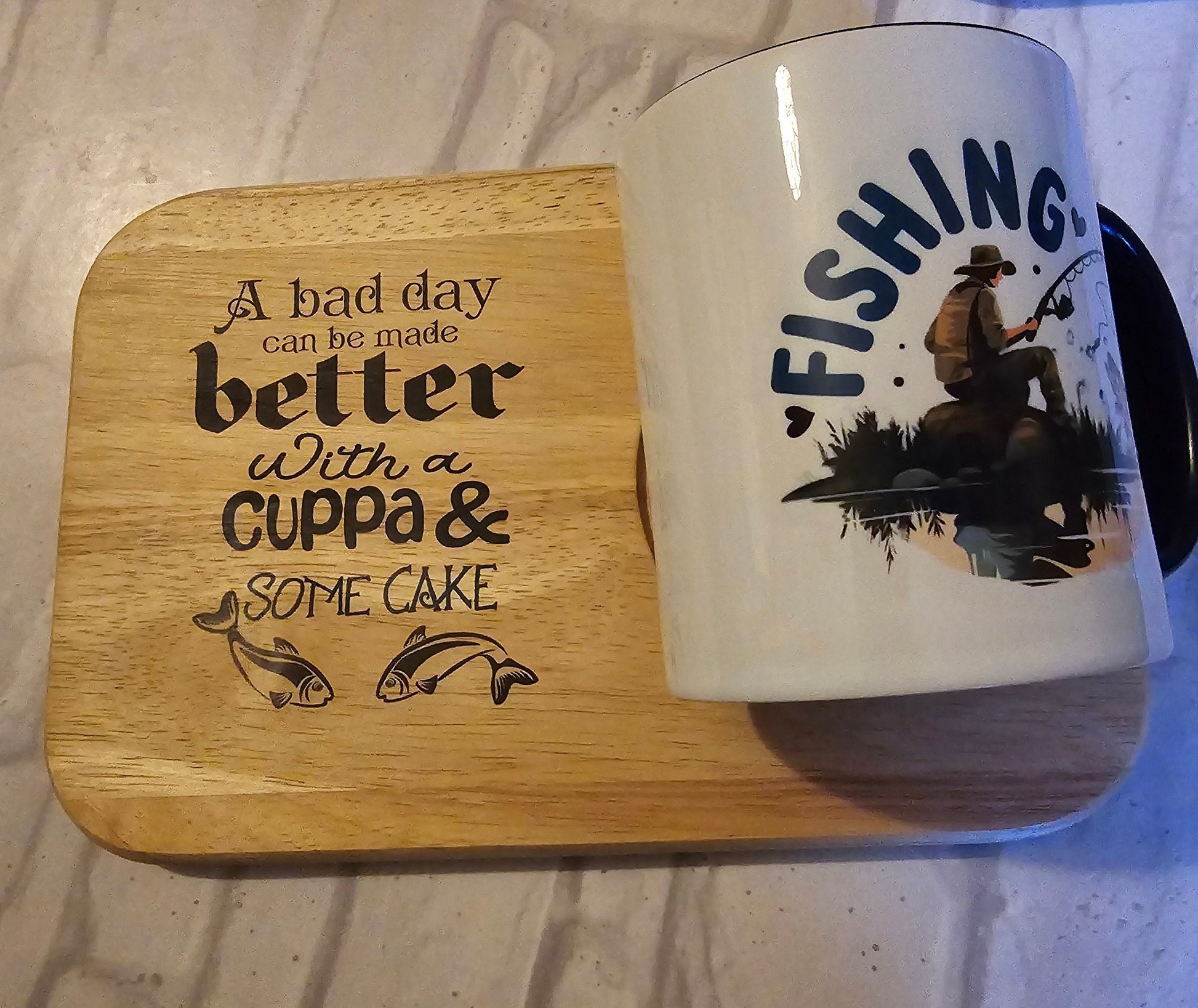 Fishing Biscuit Board & Mug Set - Bluesky's creation