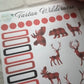 Red Tartan Planner Stickers | Plaid Weekly Kit | Wilderness Daily Diary | Animal Planning Set