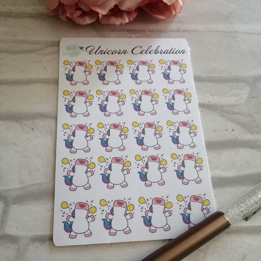 Unicorn Celebration Icon Sticker | Planner Daily Diary Set