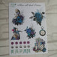 Alice in wonderland dark green purple weekly planning sticker diary daily planner set