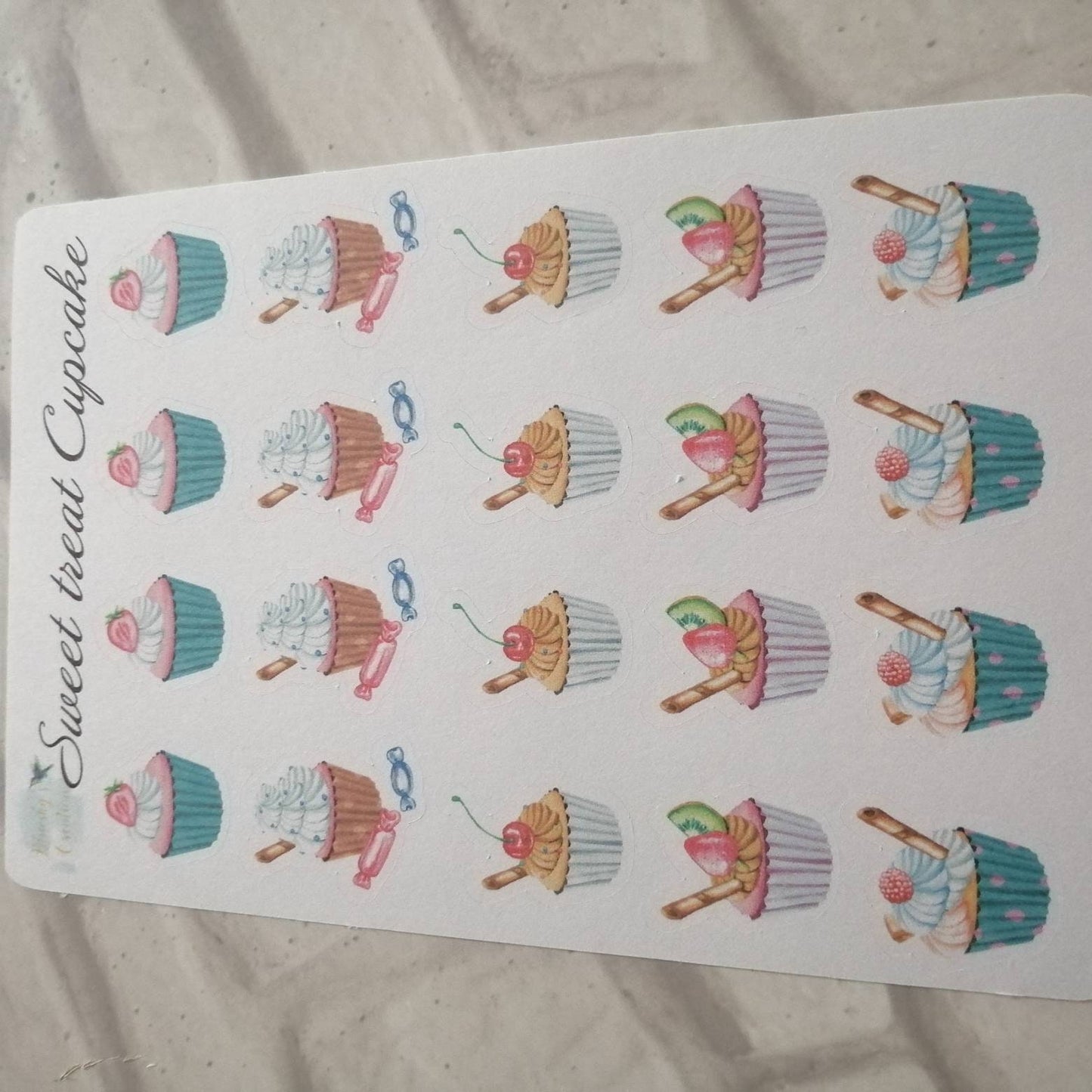 Cake Icons Stickers | Pie Watercolour Birthday Planning | Cupcakes Daily Diary Set
