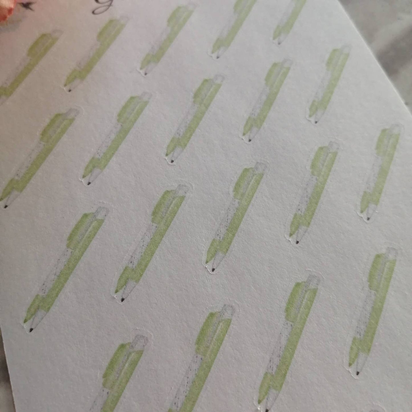 Green Functional Pen Icon Stickers | Functional Planning Daily Diary Set