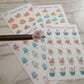 Cake Icons Stickers | Pie Watercolour Birthday Planning | Cupcakes Daily Diary Set
