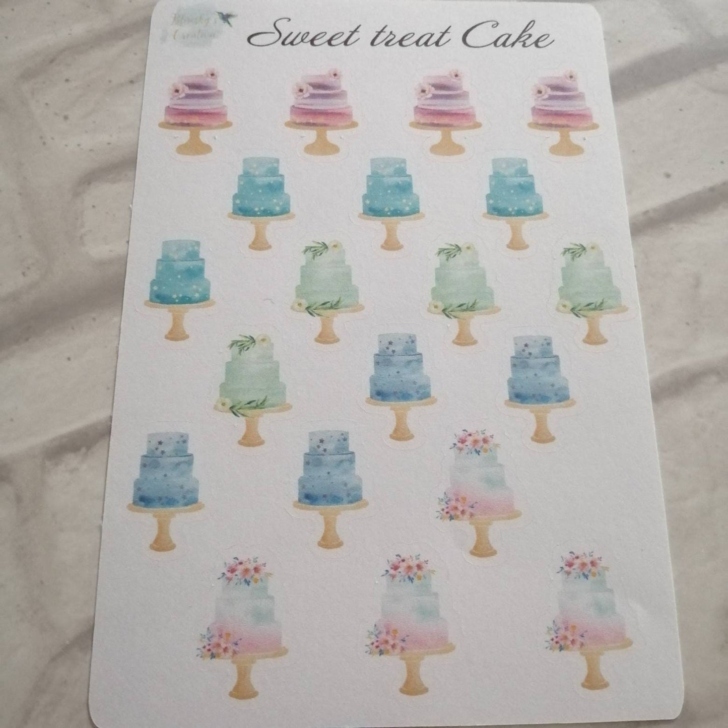 Cake Icons Stickers | Pie Watercolour Birthday Planning | Cupcakes Daily Diary Set