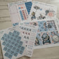 Alice in wonderland blush pink and blue weekly planning sticker diary daily planner set