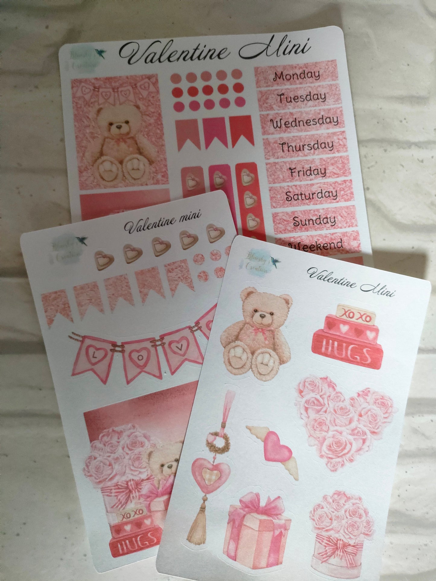 Valentine Love Mini Kit | Weekly Planning Sticker | Daily Diary Planner Set