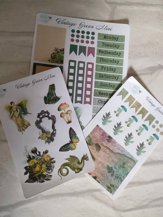 Woodland Dragon Mini Kit | Weekly Planning Sticker | Daily Diary Planner Set