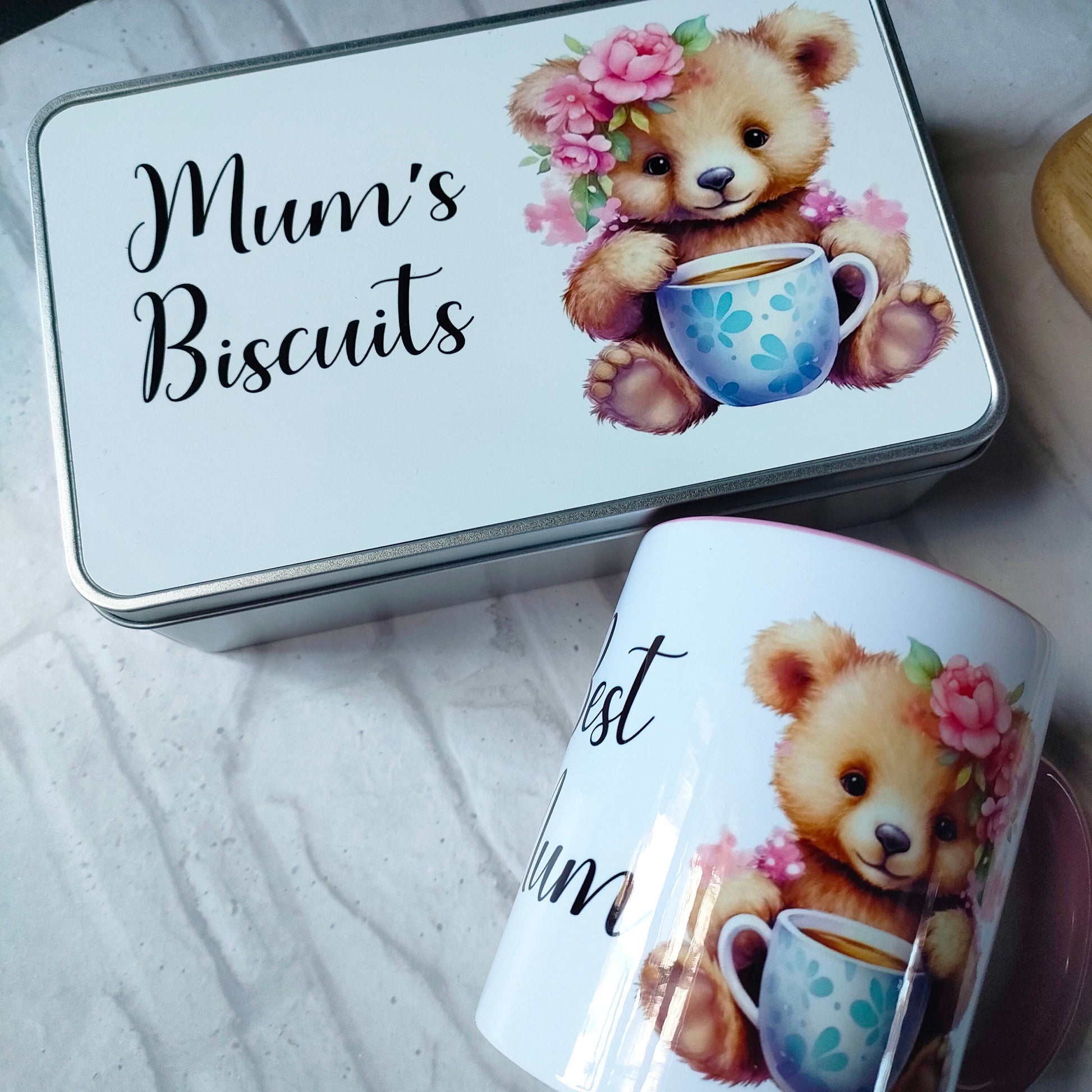 Personalised bear Tea & Biscuit Set - Bluesky's creation