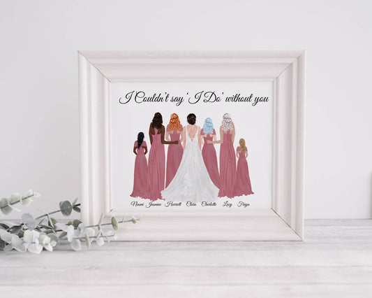 Bridesmaid Wedding Gift Print | - Bluesky's creation