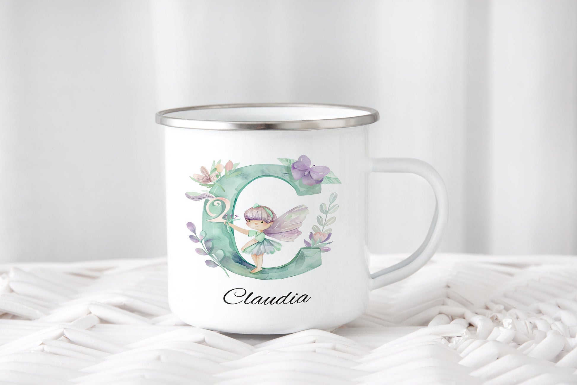 Fairy Initial Enamel Mug - Bluesky's creation