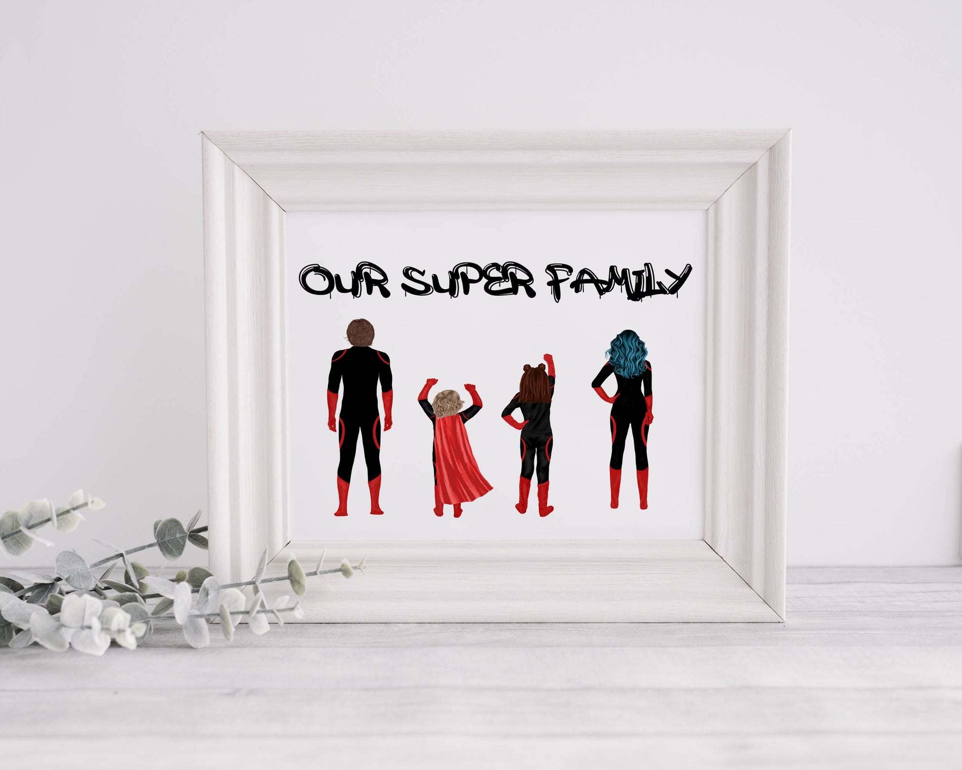 Super Hero Family Print - Bluesky's creation