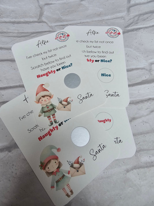 Naughty or Nice Scratch Card Certificate - Bluesky's creation