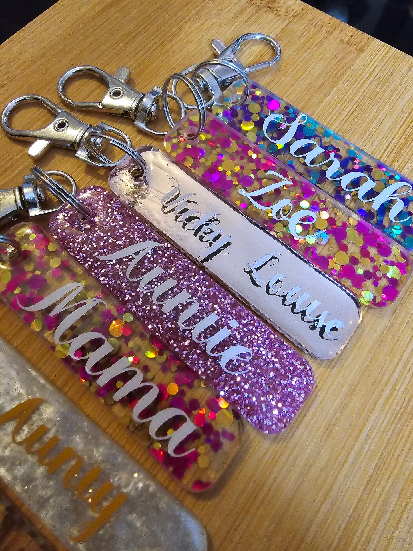 Acrylic Glitter Keyring - Bluesky's creation