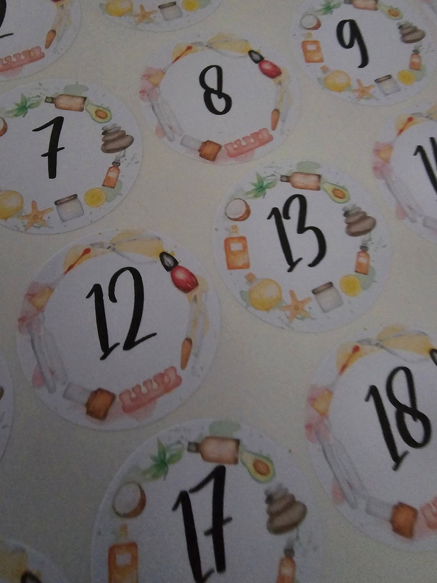 Beauty Pamper Christmas Advent Stickers