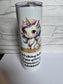 Rude Unicorn Poop Adult 20oz Skinny Tumbler | Summer Drink Cup | Holiday Cold Drink Flask