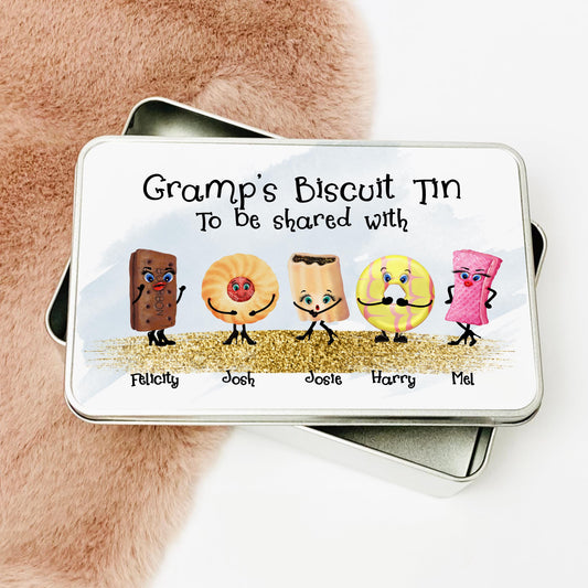 Biscuit Treat tin | Personalised Grandpa Gift tin | Dad Mum Biscuit tin | Uncle Auntie Sweet Box | Daddy Gift Mothers Day