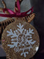 Gold Glitter Snowflake Personalised Christmas Decoration | Acrylic Xmas Hanging Tree Decor | Family Bauble | Gift for Children