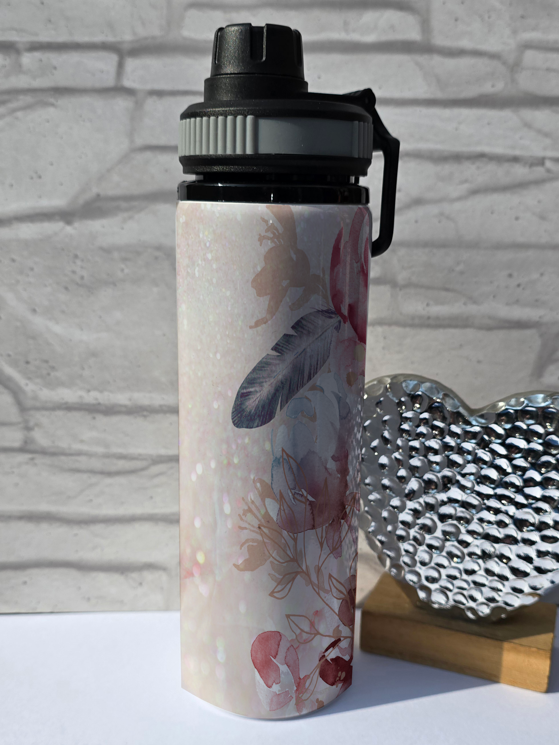 Pink Floral Bottle - Bluesky's creation