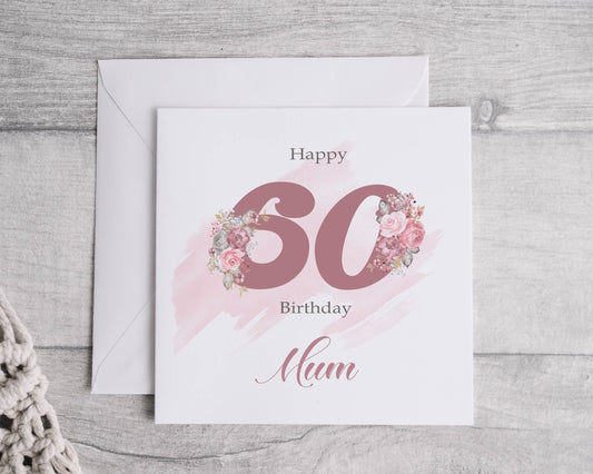 Pink 60th birthday card - Bluesky's creation