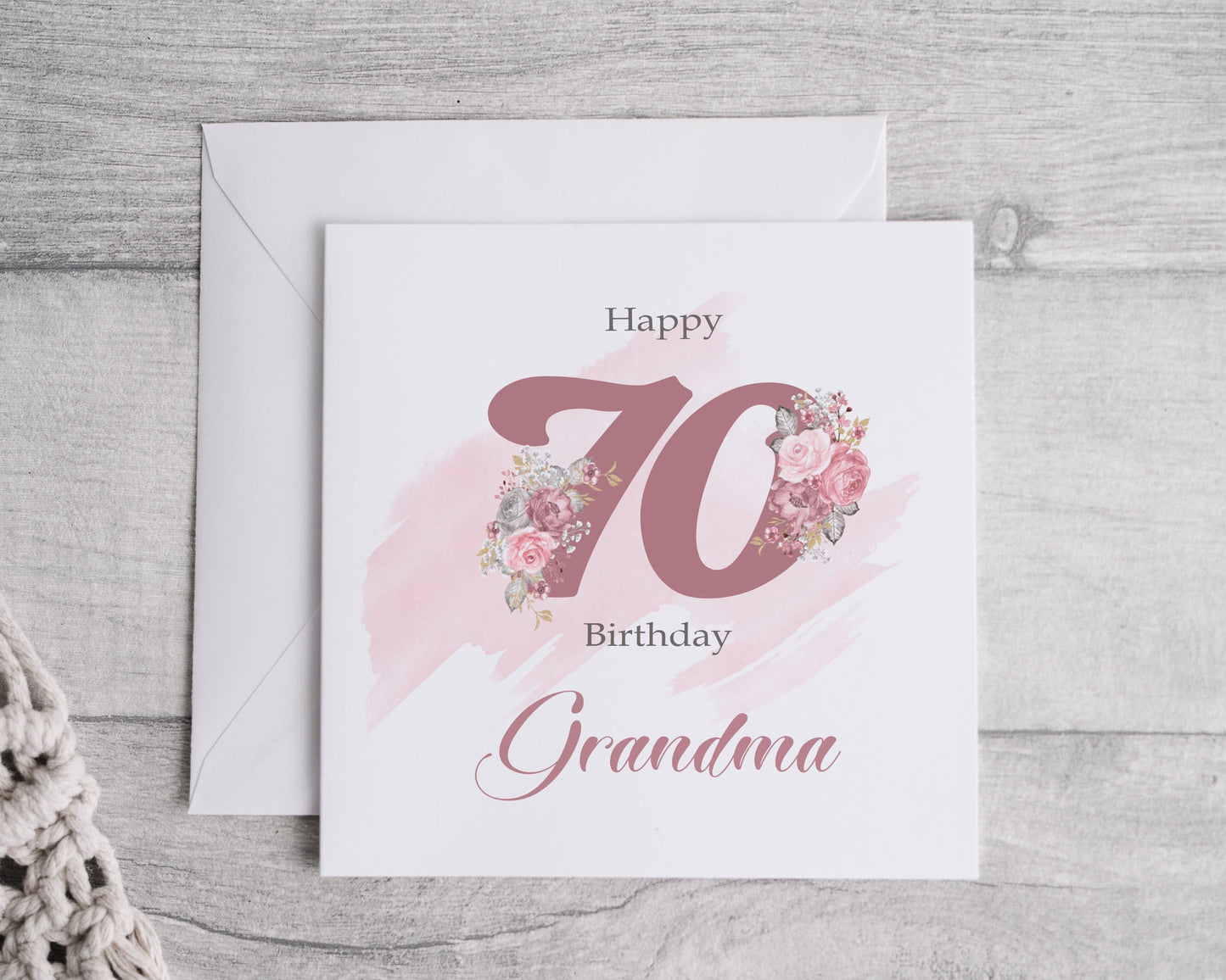 Pink 70th birthday card- Bluesky's creation