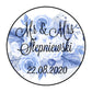 Blue Floral Wedding stickers 3.7cm - Bluesky's creation