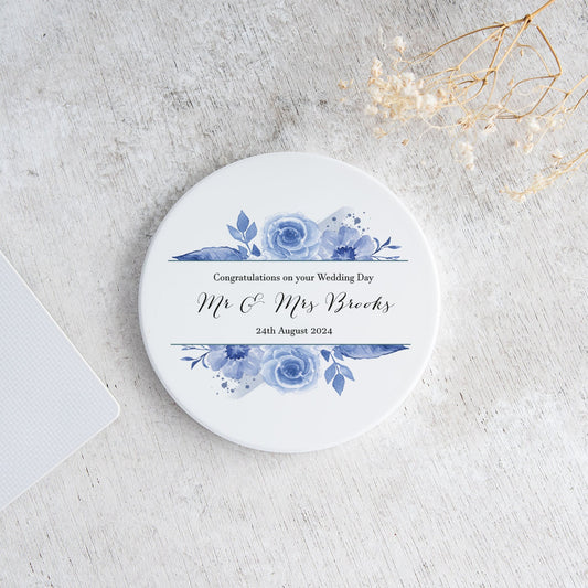 Blue Floral Coaster - Bluesky's creation