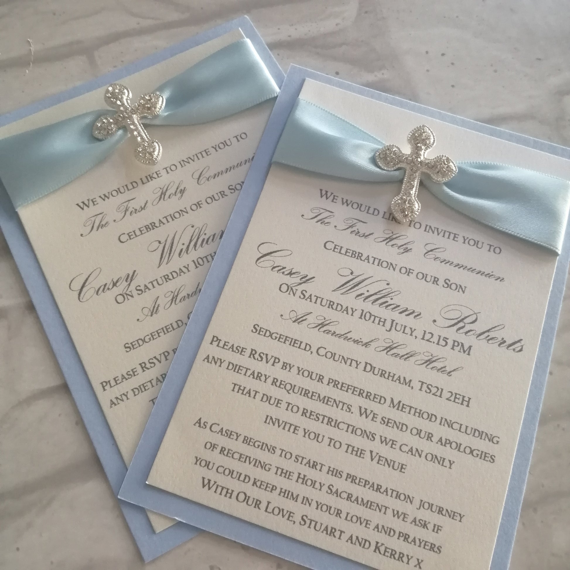 Diamante Cross Invitation - Bluesky's creation