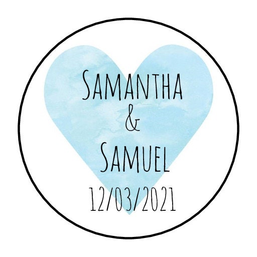 Blue Heart wedding stickers 2.5cm - Bluesky's creation