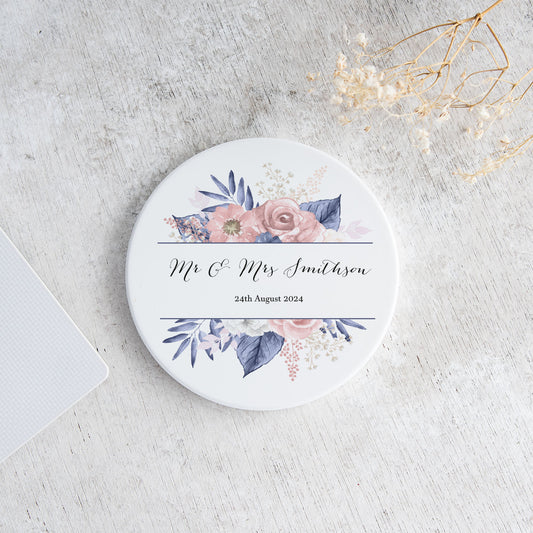 Blue Pink Floral Coaster - Bluesky's creation