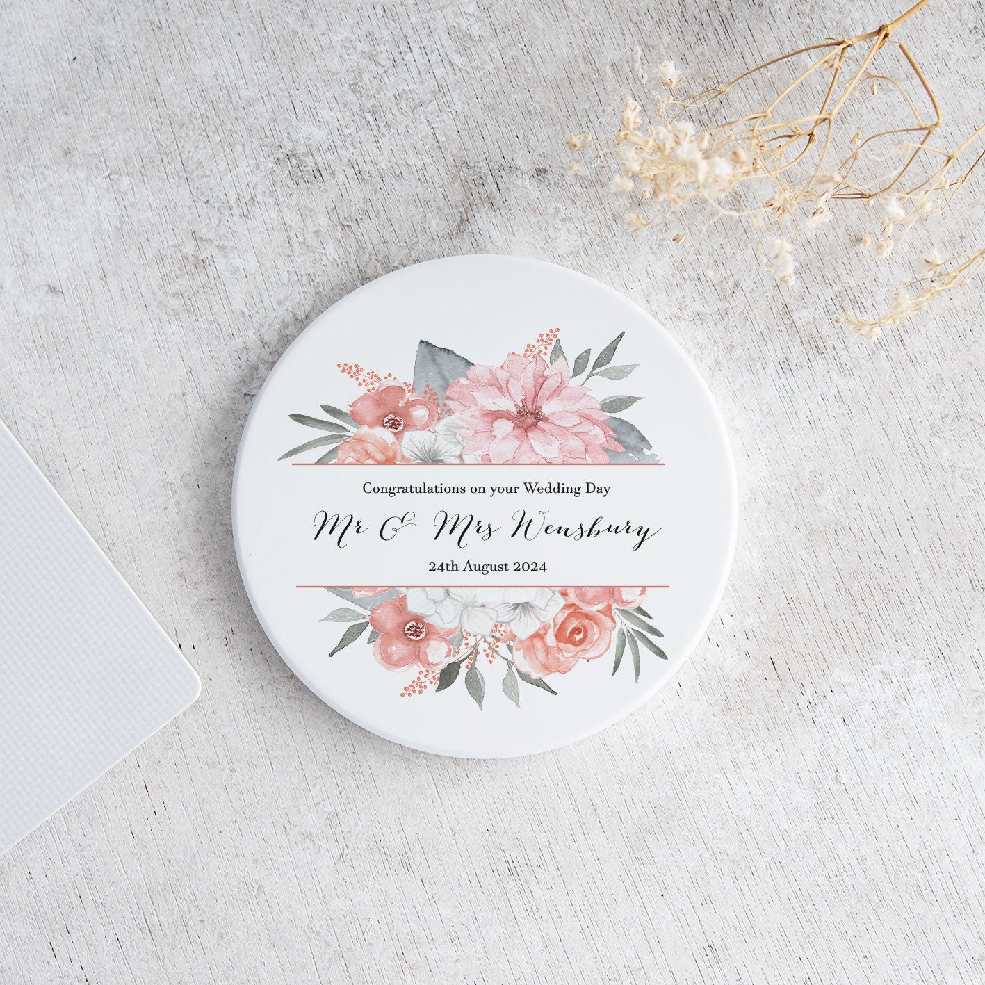Coral Floral Coaster - Bluesky's creation