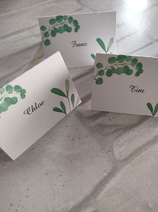 Eucalyptus place cards - Bluesky's creation