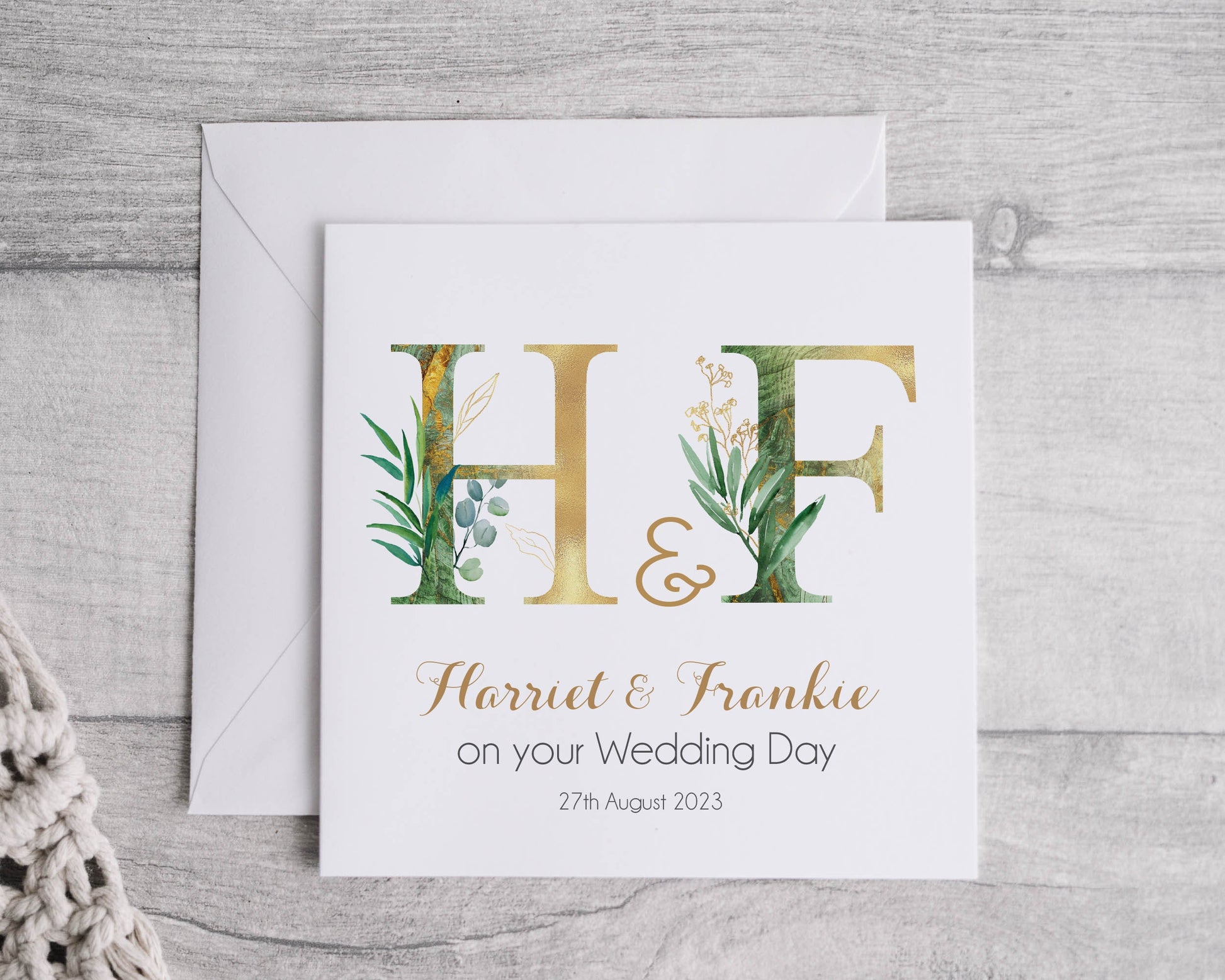 Eucalyptus Initial Wedding card - Bluesky's creation