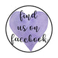 Find us on facebook stickers 2.5cm - Bluesky's creation