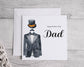 Gentleman Top hat Moustache fathers day card- Bluesky's creation